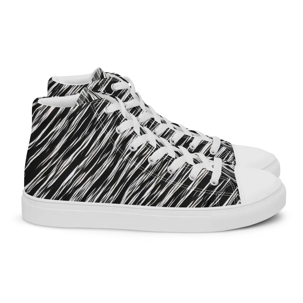Obsidian Rush on Women's High Top Canvas Shoes — Right