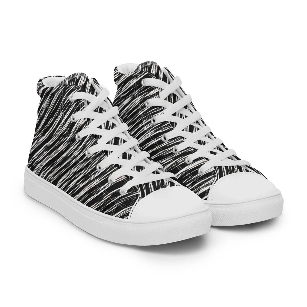 Obsidian Rush on Women's High Top Canvas Shoes — Right Front