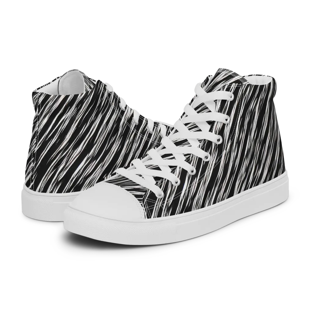 Obsidian Rush on Women's High Top Canvas Shoes — Left