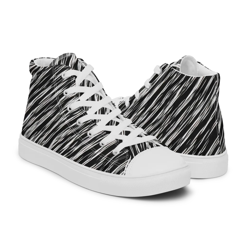 Obsidian Rush on Women's High Top Canvas Shoes — Right