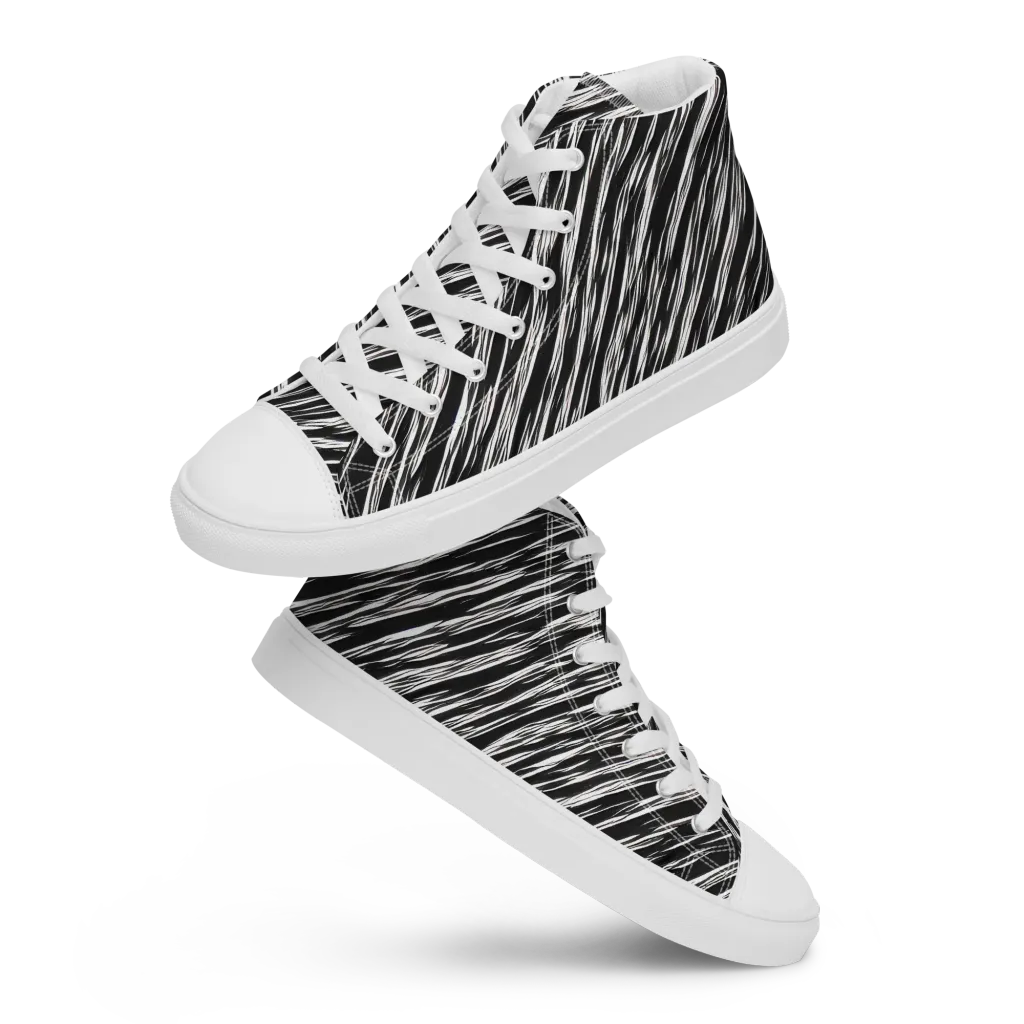 Obsidian Rush on Women's High Top Canvas Shoes — Front