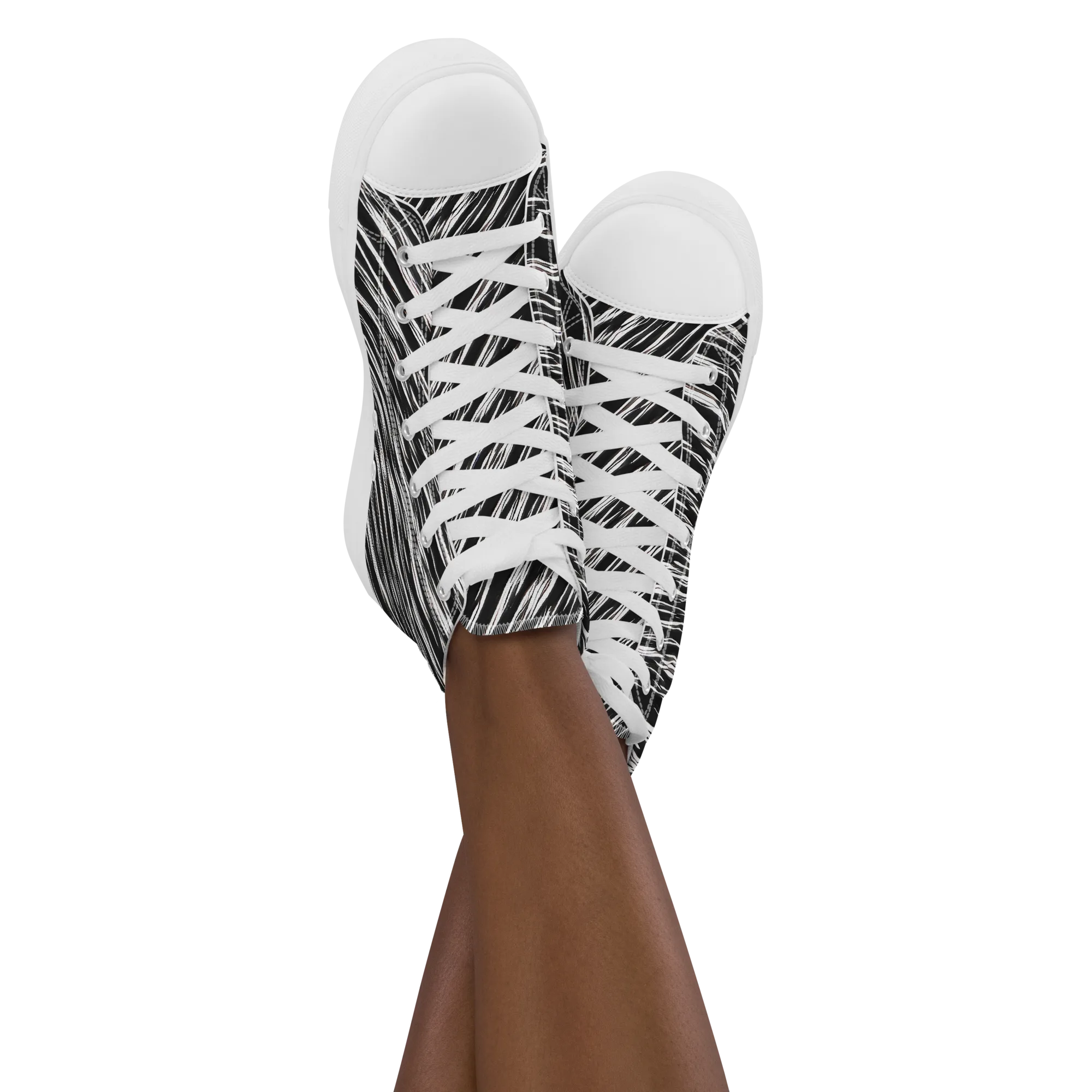 Obsidian Rush on Women's High Top Canvas Shoes — Front