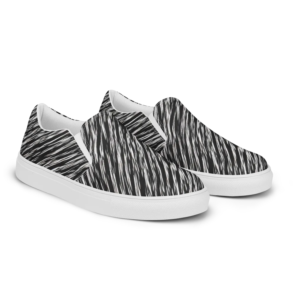 Obsidian Rush on Men's Slip-On Canvas Shoes — Right Front