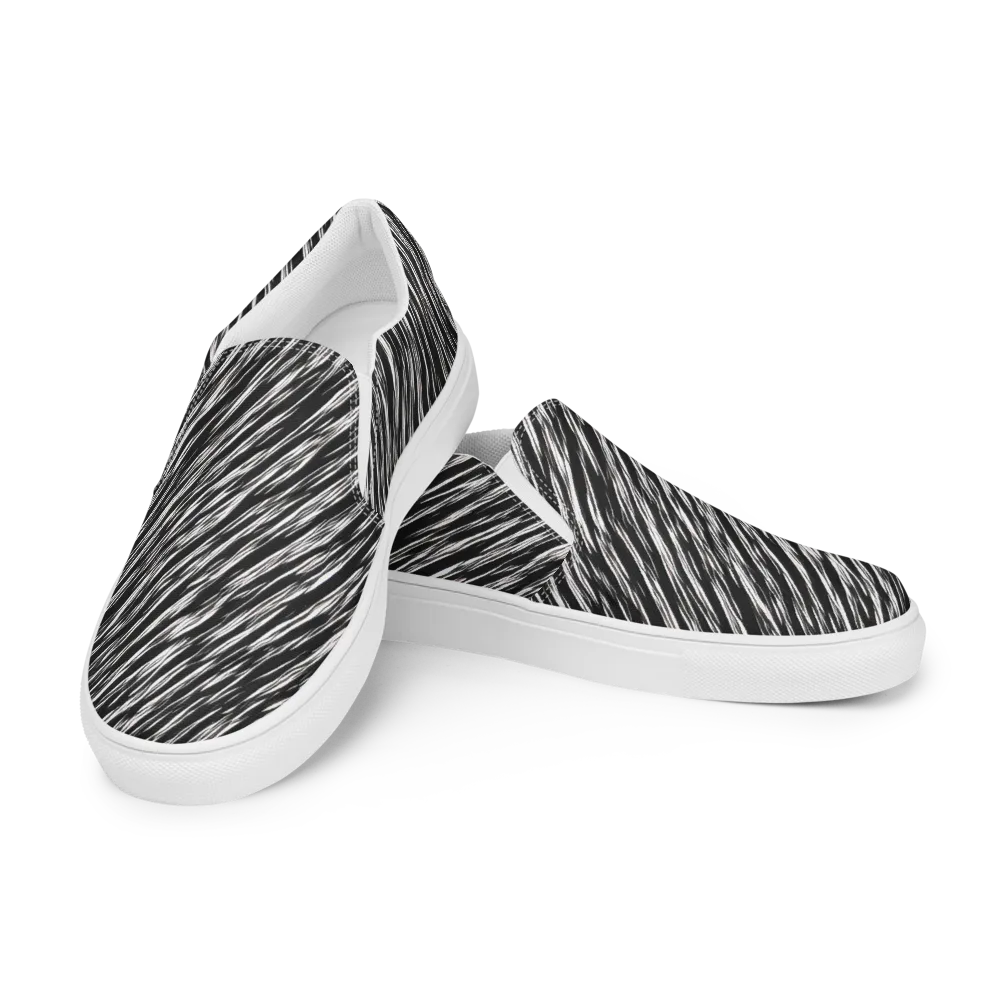 Obsidian Rush on Men's Slip-On Canvas Shoes — Left Front