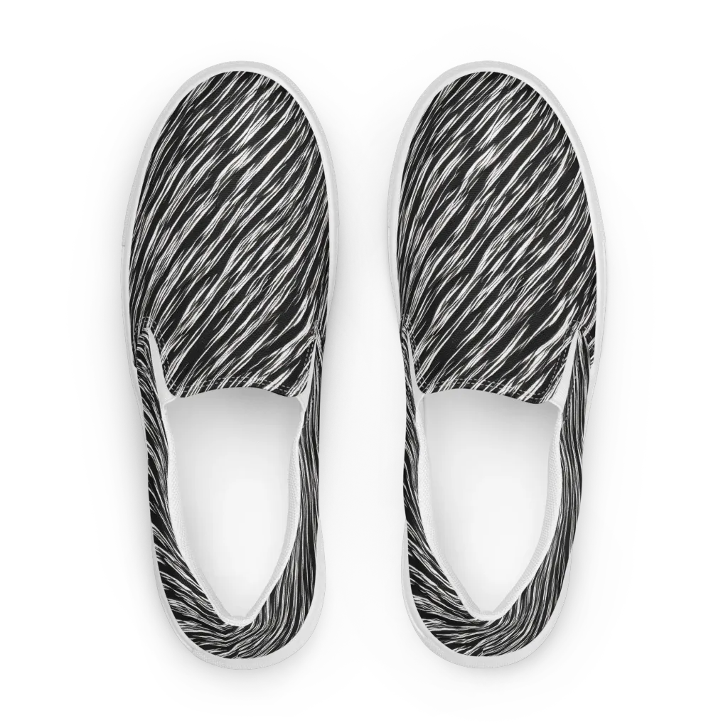 Obsidian Rush on Women's Slip-On Canvas Shoes — Front