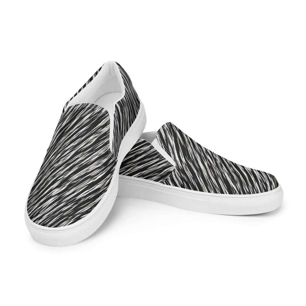 Obsidian Rush on Women's Slip-On Canvas Shoes — Left Front