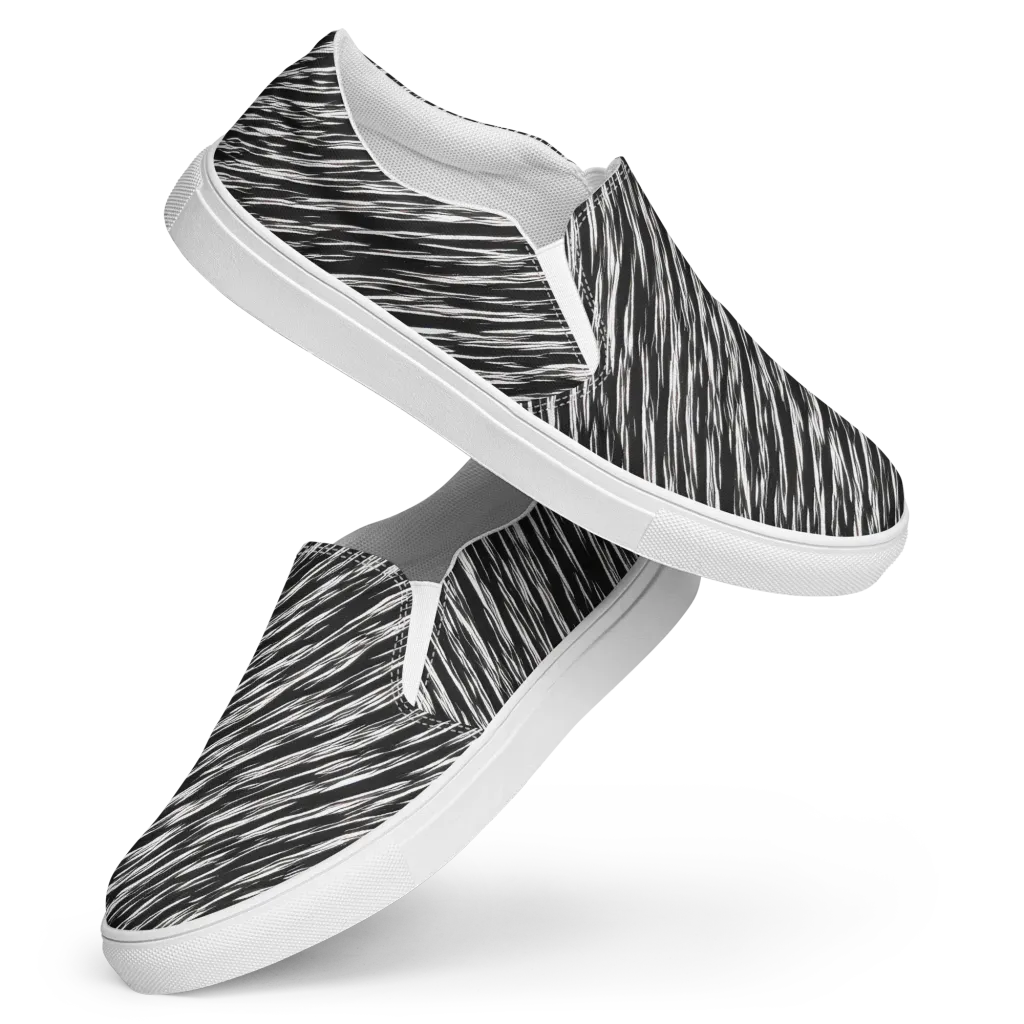Obsidian Rush on Women's Slip-On Canvas Shoes — Front