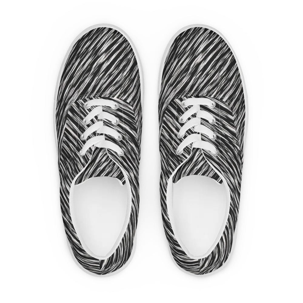 Obsidian Rush on Men's Lace-Up Canvas Shoes — Front