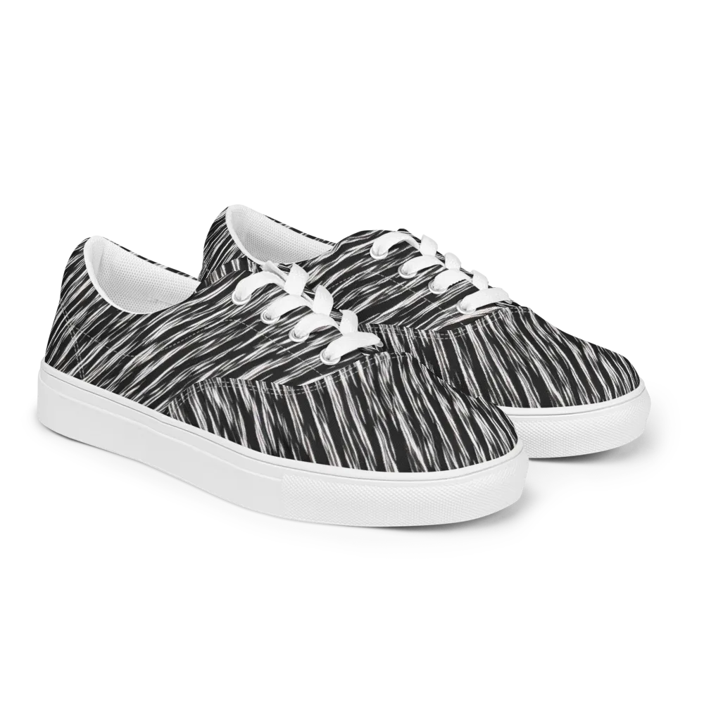Obsidian Rush on Men's Lace-Up Canvas Shoes — Right Front