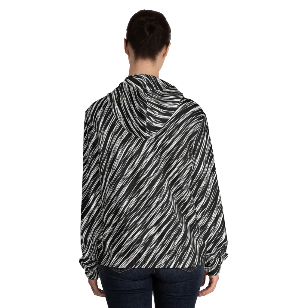 Obsidian Rush on Women's Full-Zip Hoodie — Back On Person