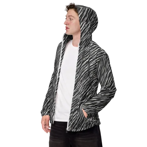 Obsidian Rush on a Men's Windbreaker