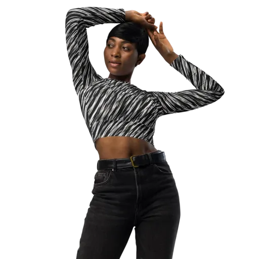 Obsidian Rush on a Long Sleeve Crop Top