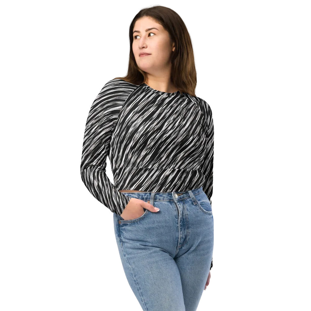 Obsidian Rush on Long Sleeve Crop Top — Front