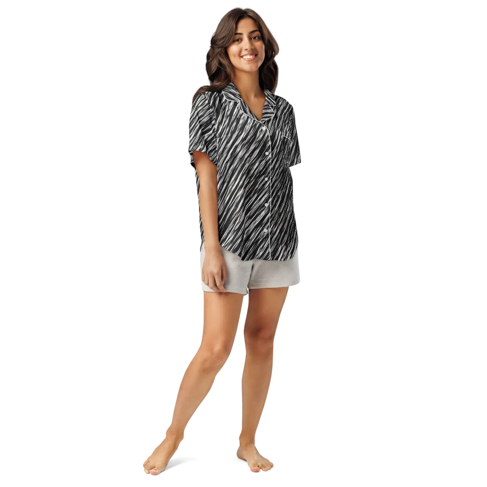 Obsidian Rush on Women's Short Sleeve Pajama Top — Front