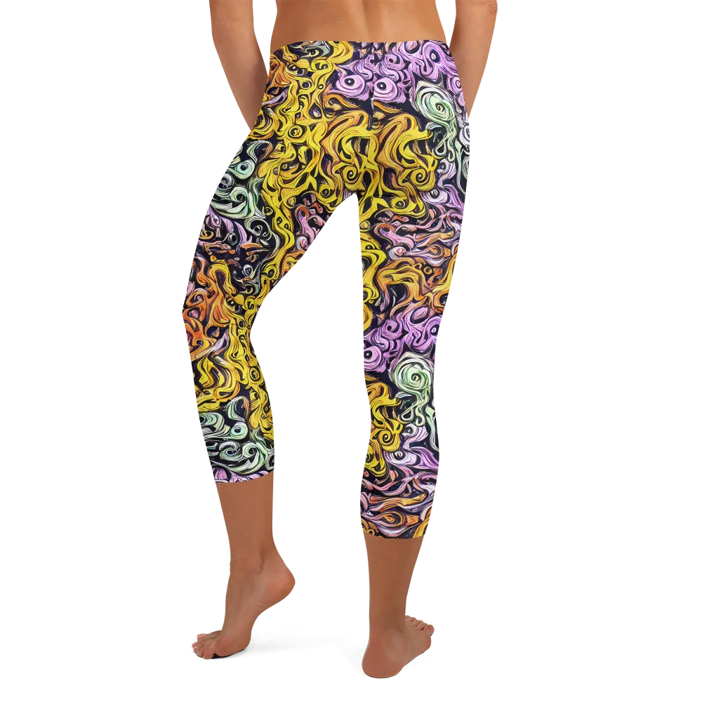 Whirling Spectrum on Capri Leggings — Back