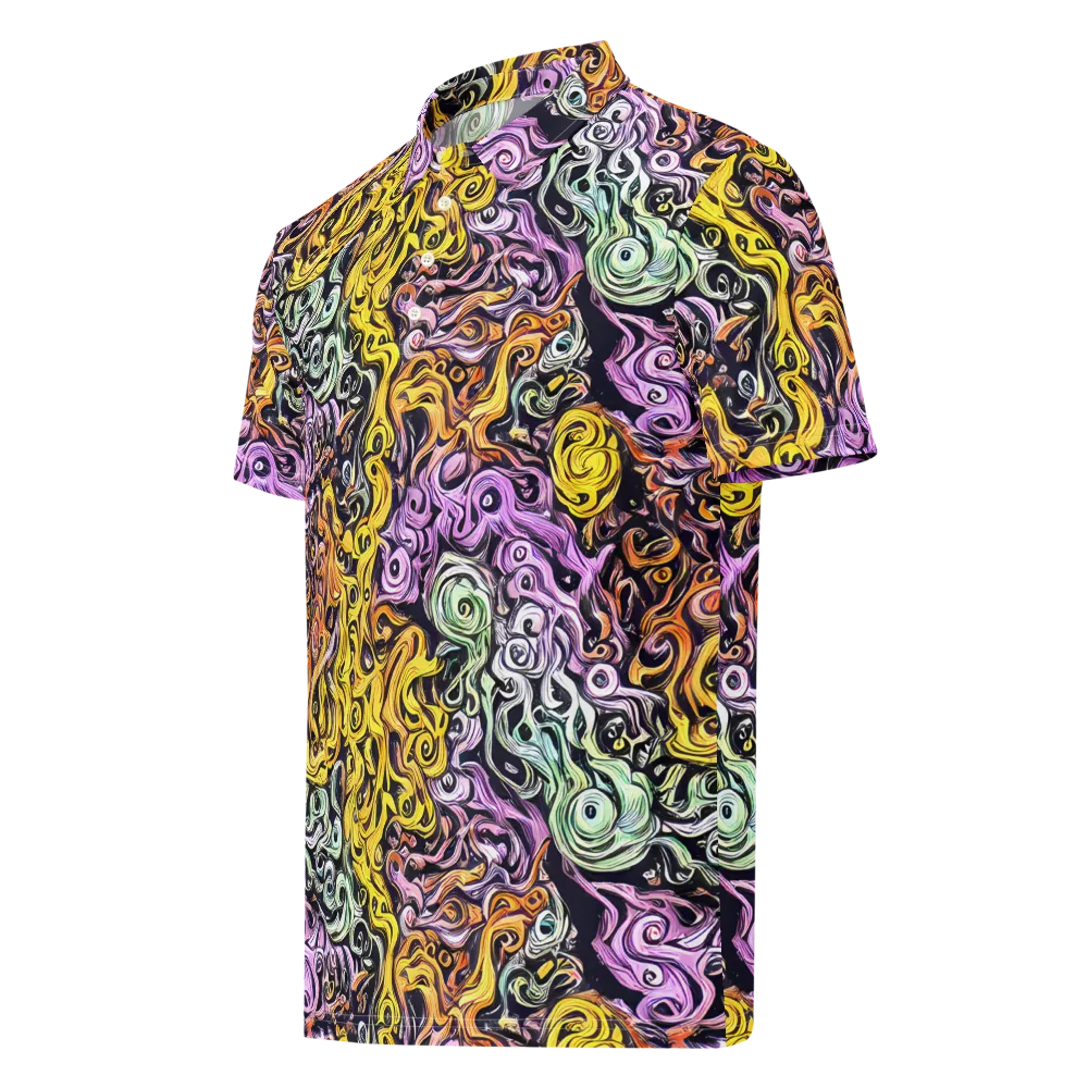 Whirling Spectrum on Men's Slim Fit Polo Shirt — Left Front