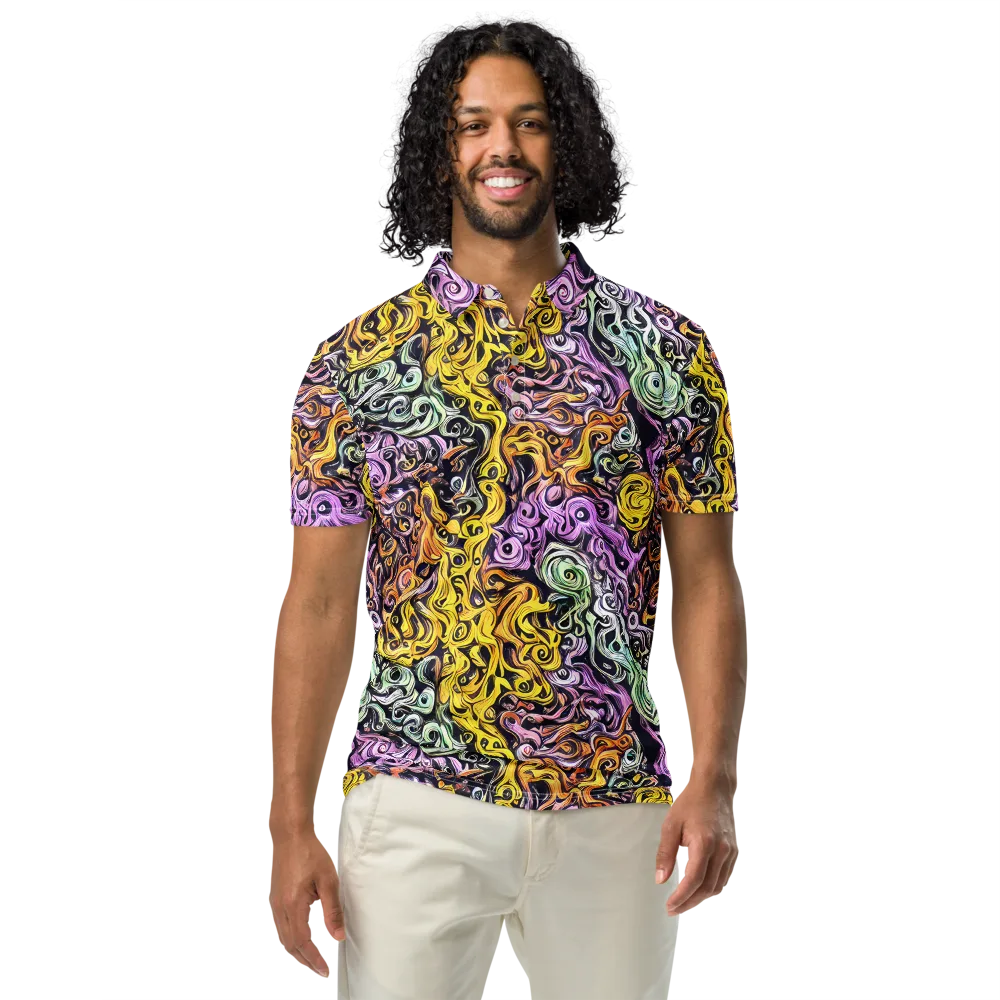 Whirling Spectrum on Men's Slim Fit Polo Shirt — Front