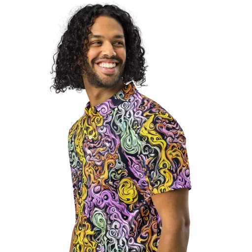 Whirling Spectrum on a Men's Slim Fit Polo Shirt