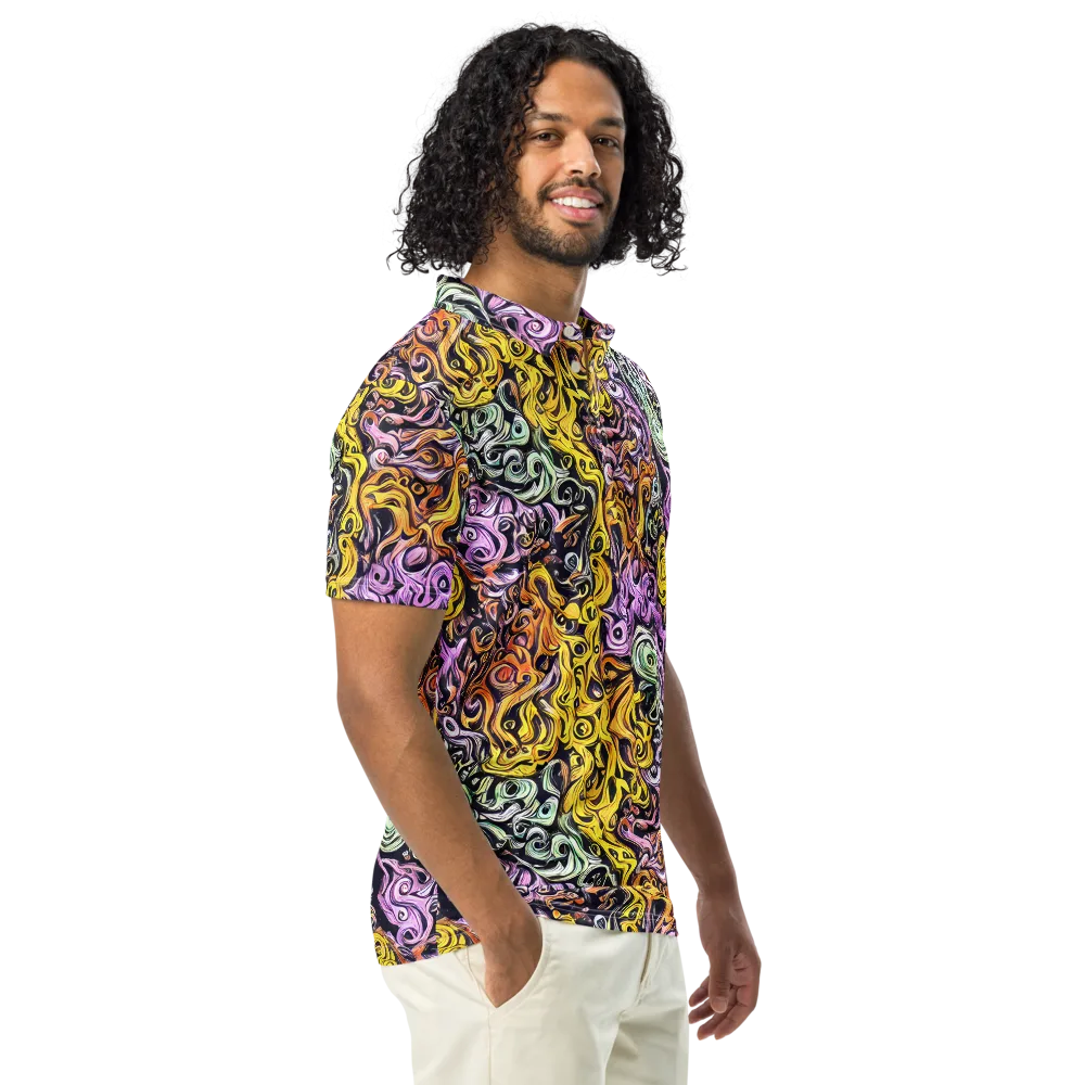 Whirling Spectrum on Men's Slim Fit Polo Shirt — Right Front