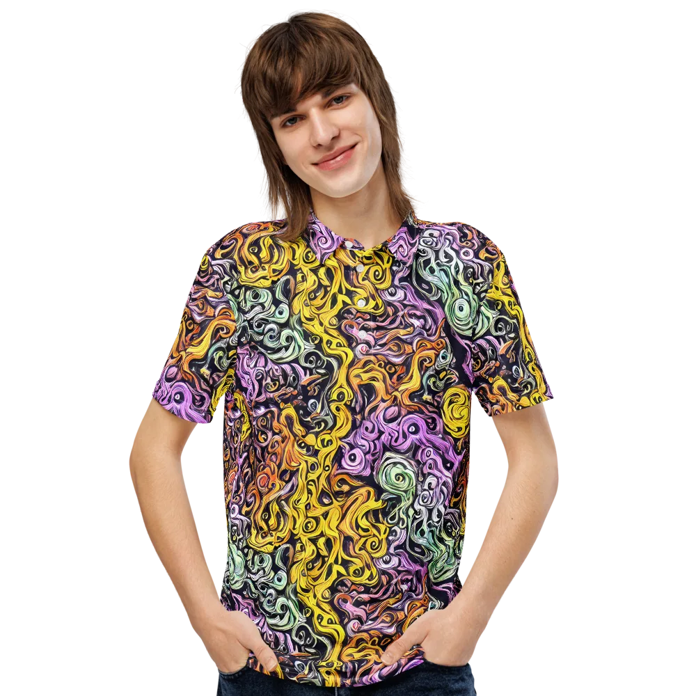 Whirling Spectrum on Men's Slim Fit Polo Shirt — Front