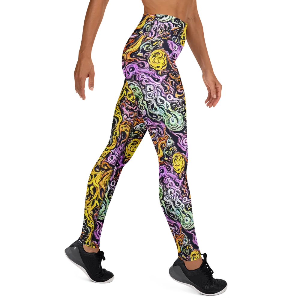 Whirling Spectrum on Yoga Leggings — Right