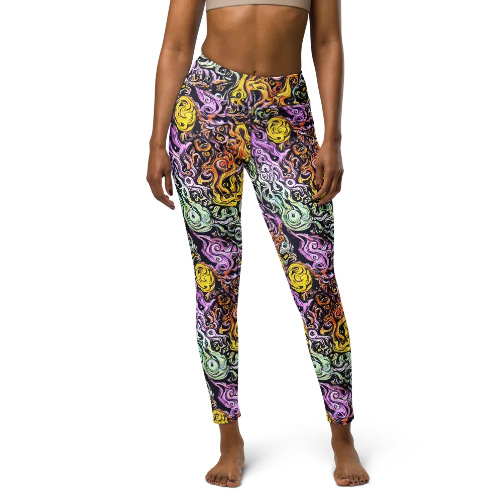 Whirling Spectrum on Yoga Leggings — Front