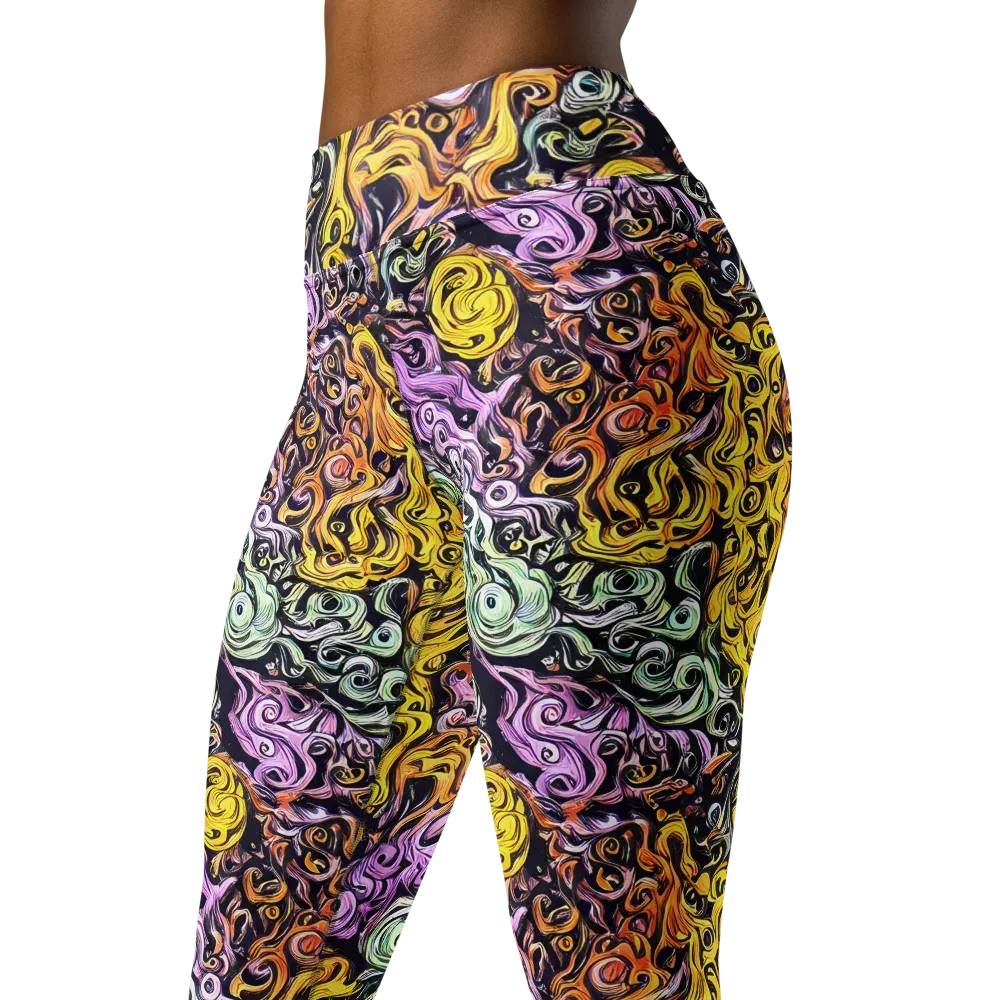 Whirling Spectrum on Yoga Leggings — Left Front