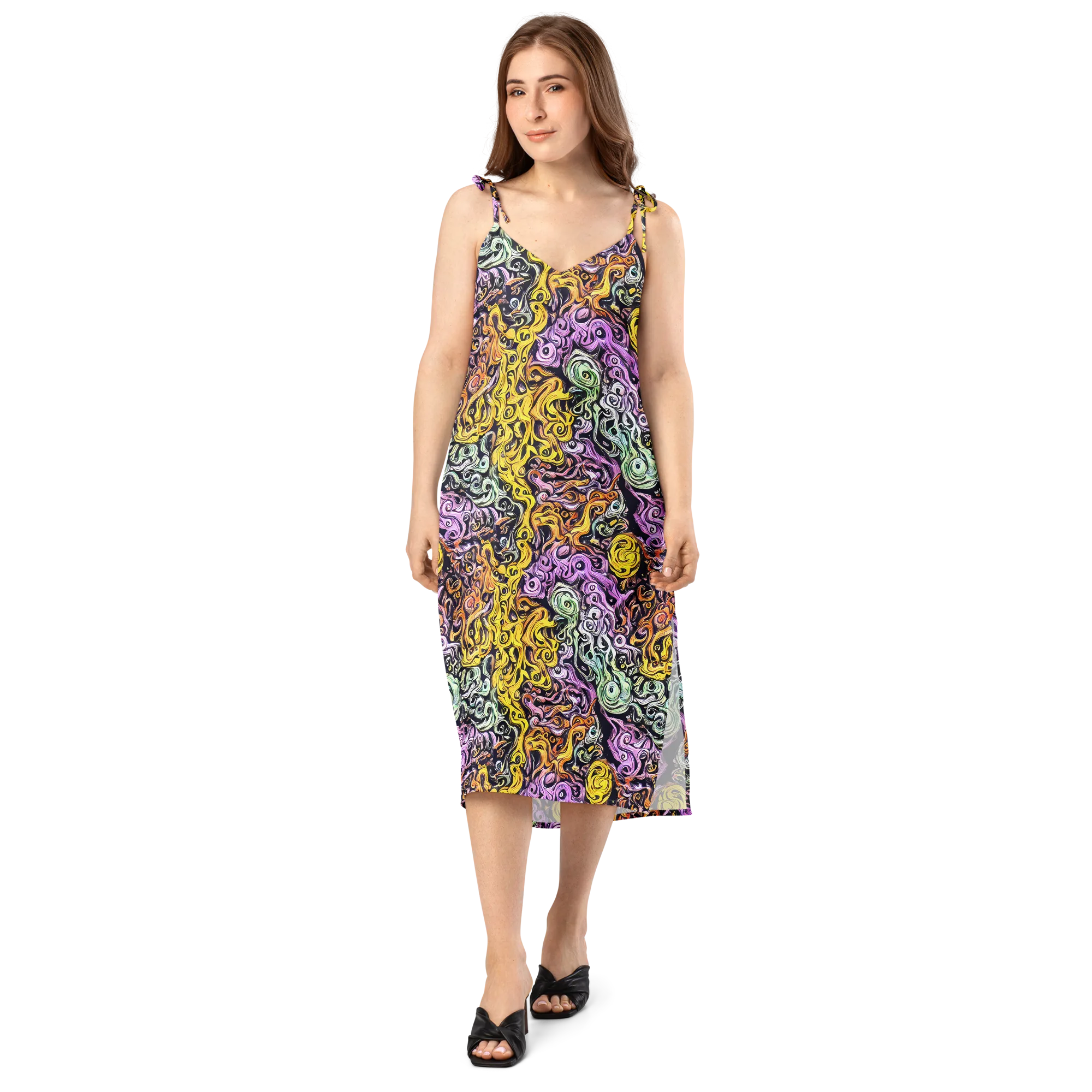 Whirling Spectrum on Slip Dress — Front
