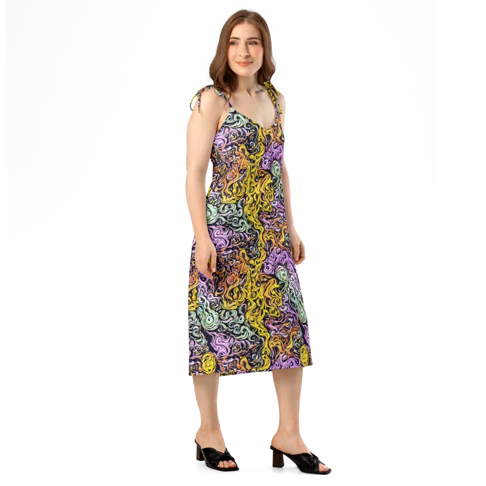 Whirling Spectrum on Slip Dress — Right Front