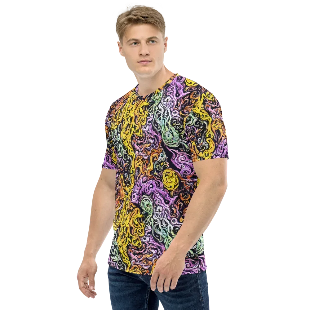 Whirling Spectrum on Men's Crew Neck T-Shirt — Left