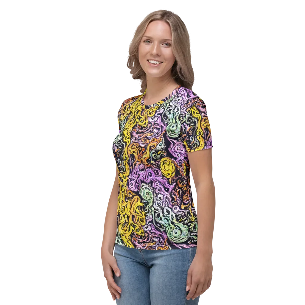 Whirling Spectrum on Women's Crew Neck T-Shirt — Left