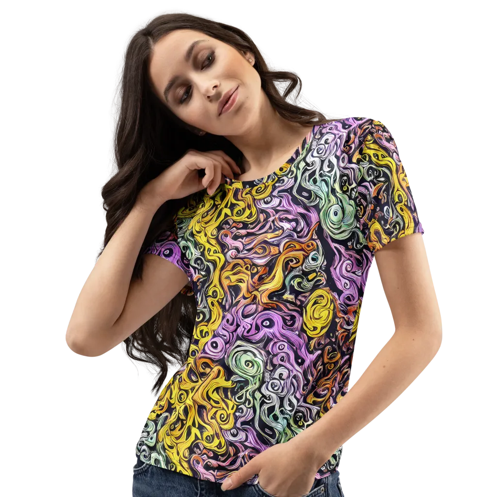 Whirling Spectrum on Women's Crew Neck T-Shirt — Left Front