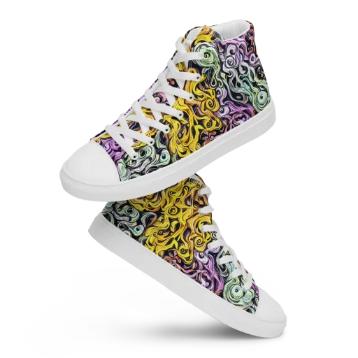 Whirling Spectrum on a Women's High Top Canvas Shoes