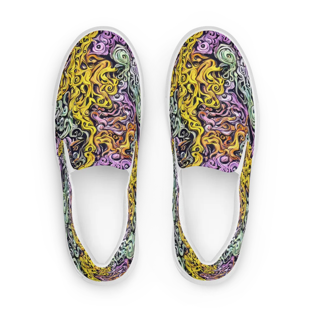 Whirling Spectrum on Men's Slip-On Canvas Shoes — Front