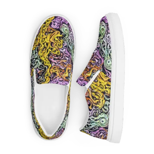 Whirling Spectrum on a Men's Slip-On Canvas Shoes