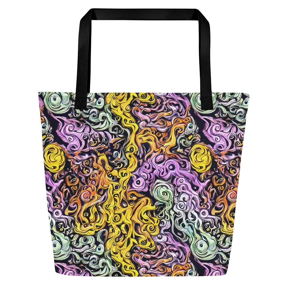 Whirling Spectrum on Large Tote Bag W/ Pocket — Front