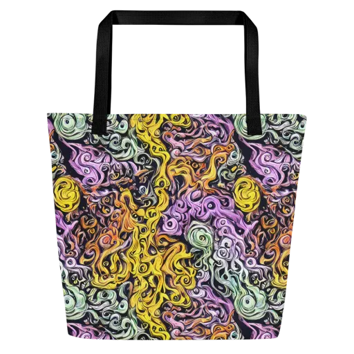 Whirling Spectrum on a Large Tote Bag W/ Pocket