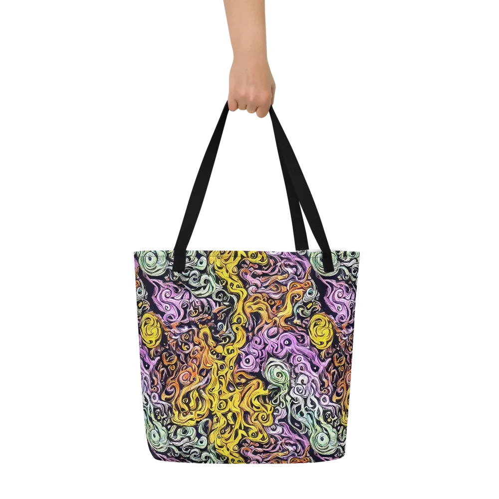 Whirling Spectrum on Large Tote Bag W/ Pocket — Front