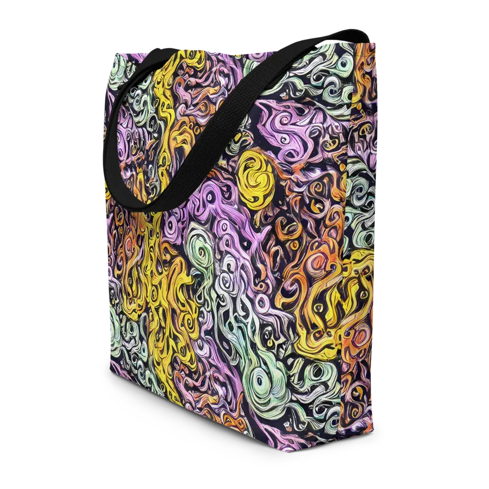 Whirling Spectrum on Large Tote Bag W/ Pocket — Front