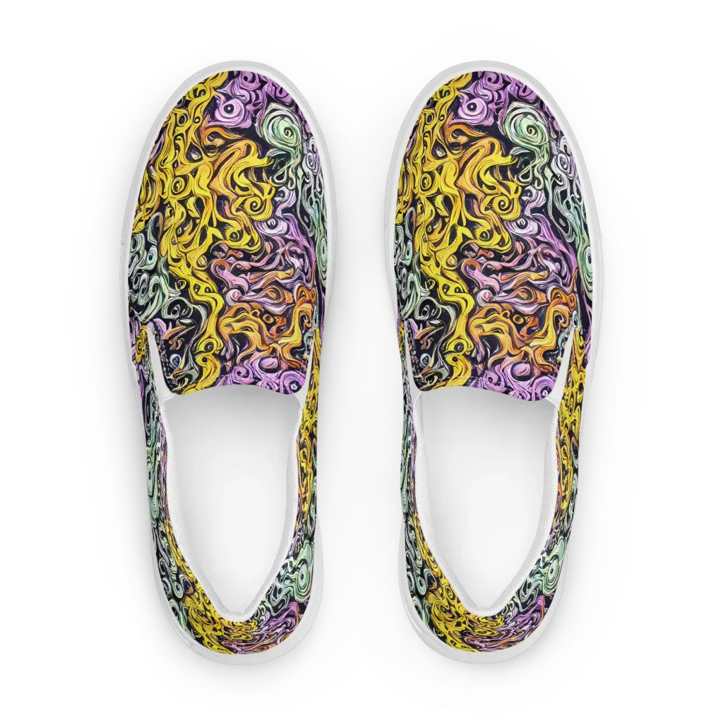 Whirling Spectrum on Women's Slip-On Canvas Shoes — Front