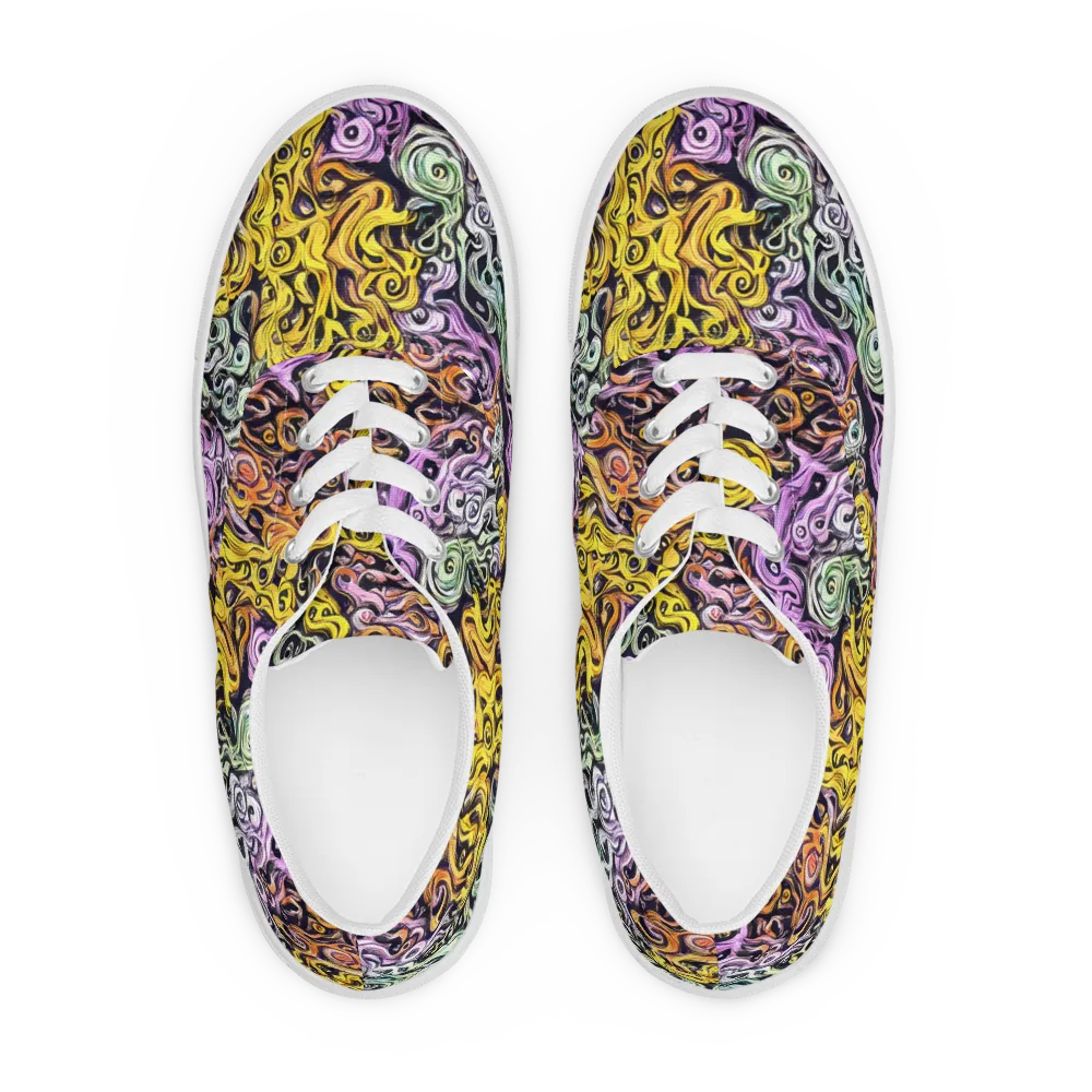 Whirling Spectrum on Men's Lace-Up Canvas Shoes — Front