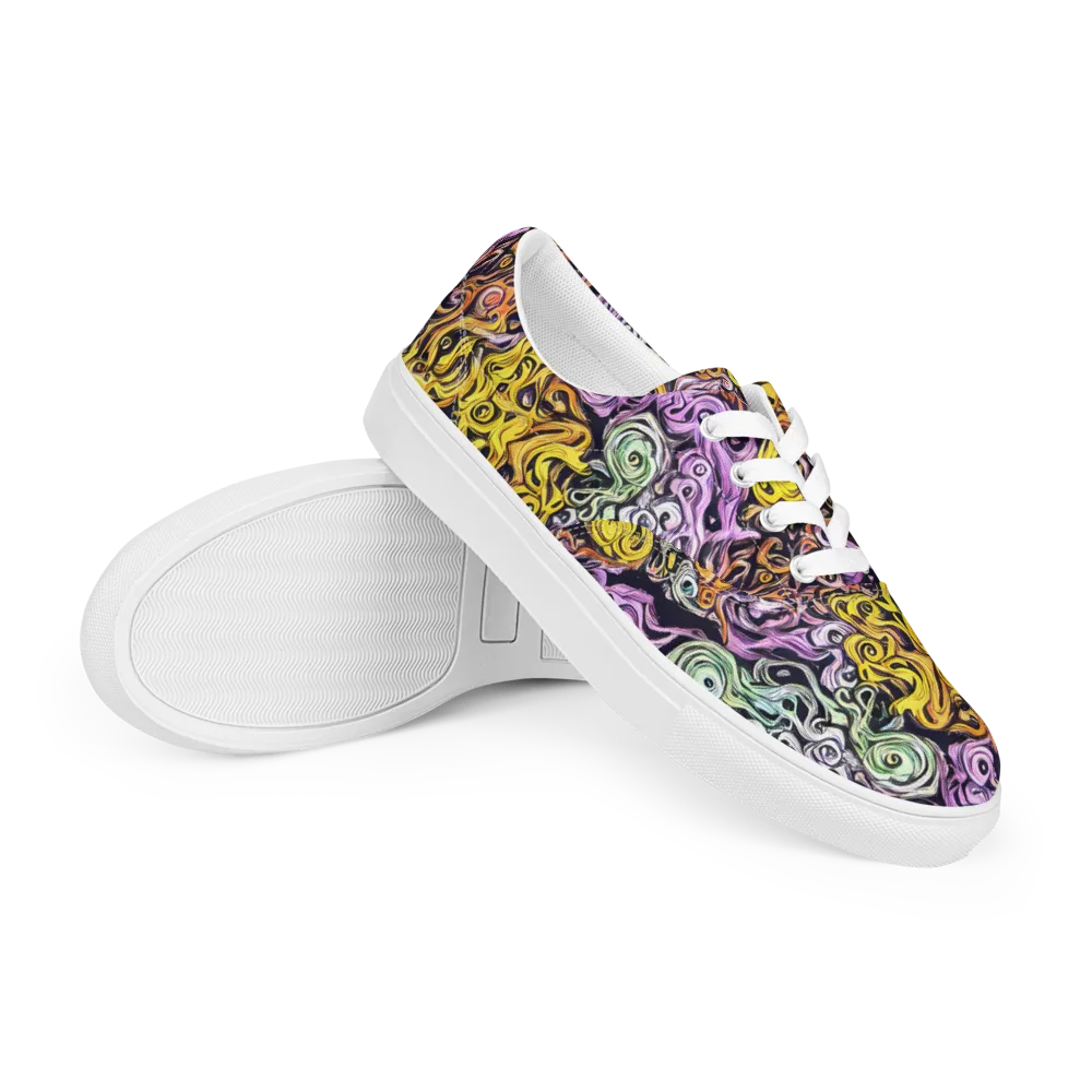 Whirling Spectrum on Men's Lace-Up Canvas Shoes — Right Front