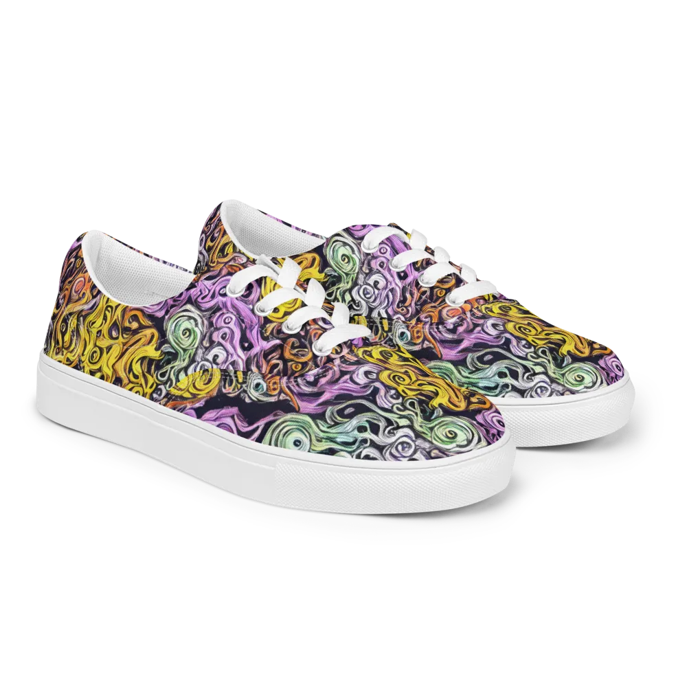 Whirling Spectrum on Men's Lace-Up Canvas Shoes — Right Front