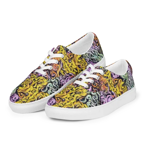 Whirling Spectrum on a Men's Lace-Up Canvas Shoes