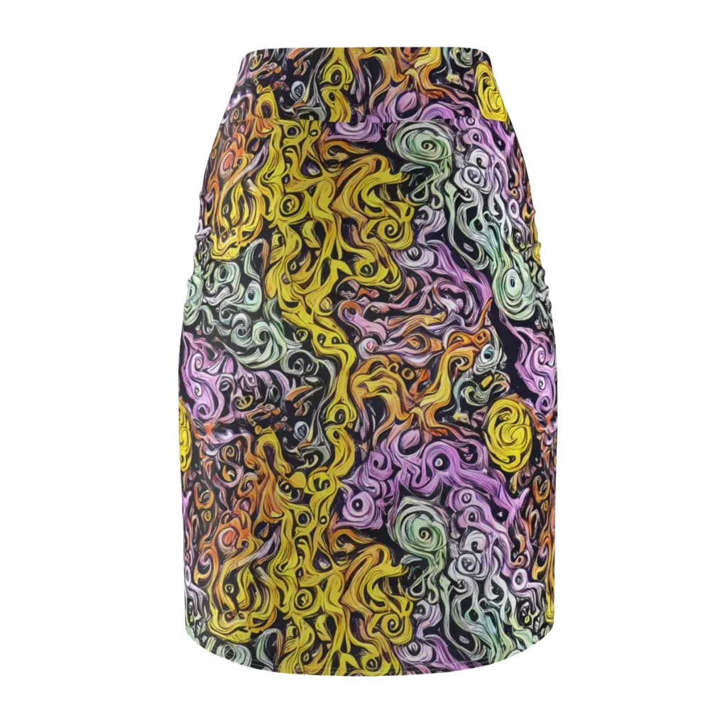 Whirling Spectrum on Pencil Skirt — Back
