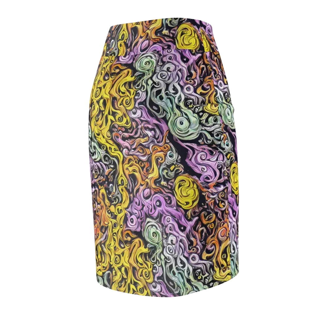 Whirling Spectrum on Pencil Skirt — Back Side