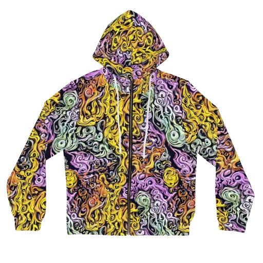 Whirling Spectrum on a Women's Full-Zip Hoodie