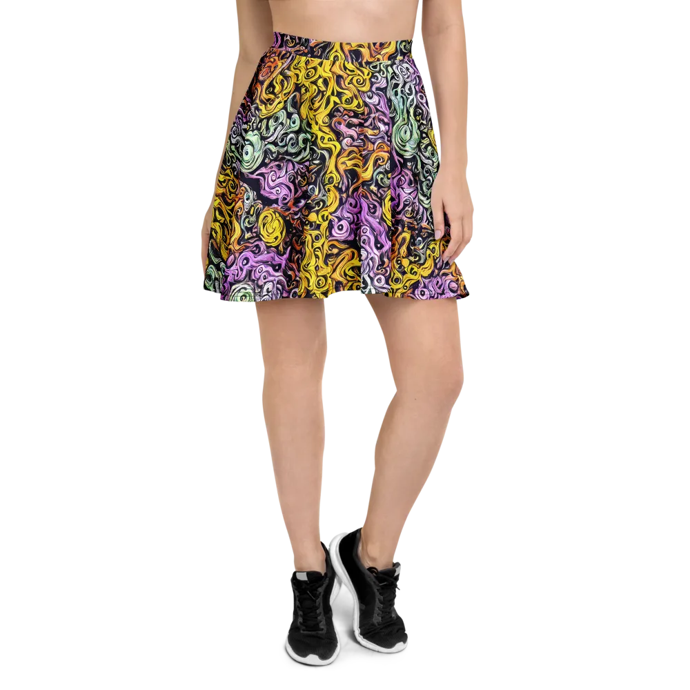 Whirling Spectrum on Skater Skirt — Front