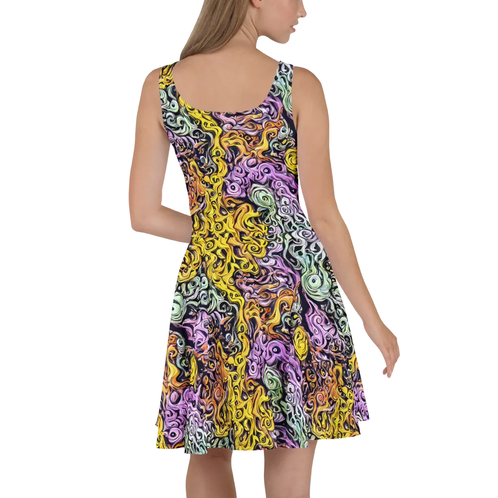 Whirling Spectrum on Skater Dress — Back