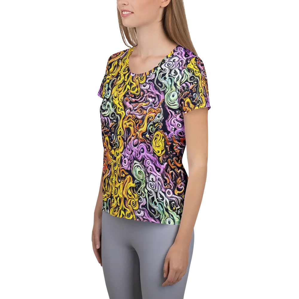 Whirling Spectrum on Women's Athletic T-Shirt — Left